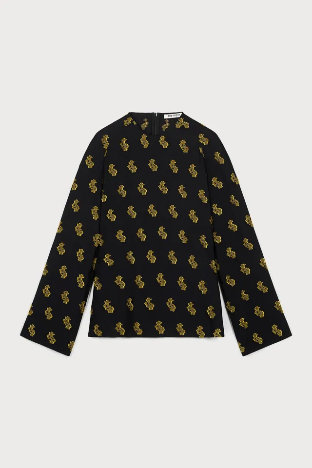 PORTS Corallo Fil Coupe top nero oro