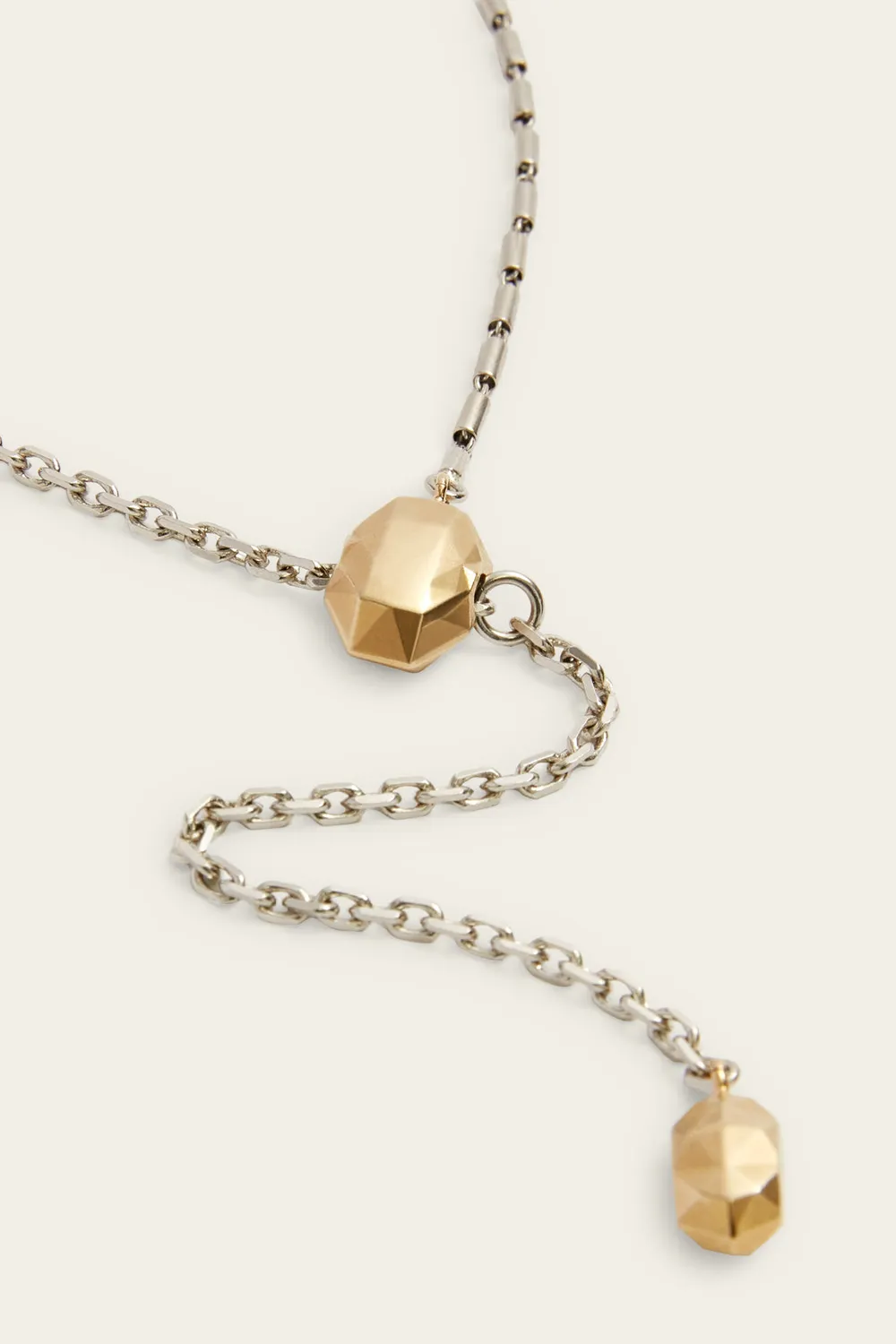 PORTS Pebble collana lariat oro argento ottone