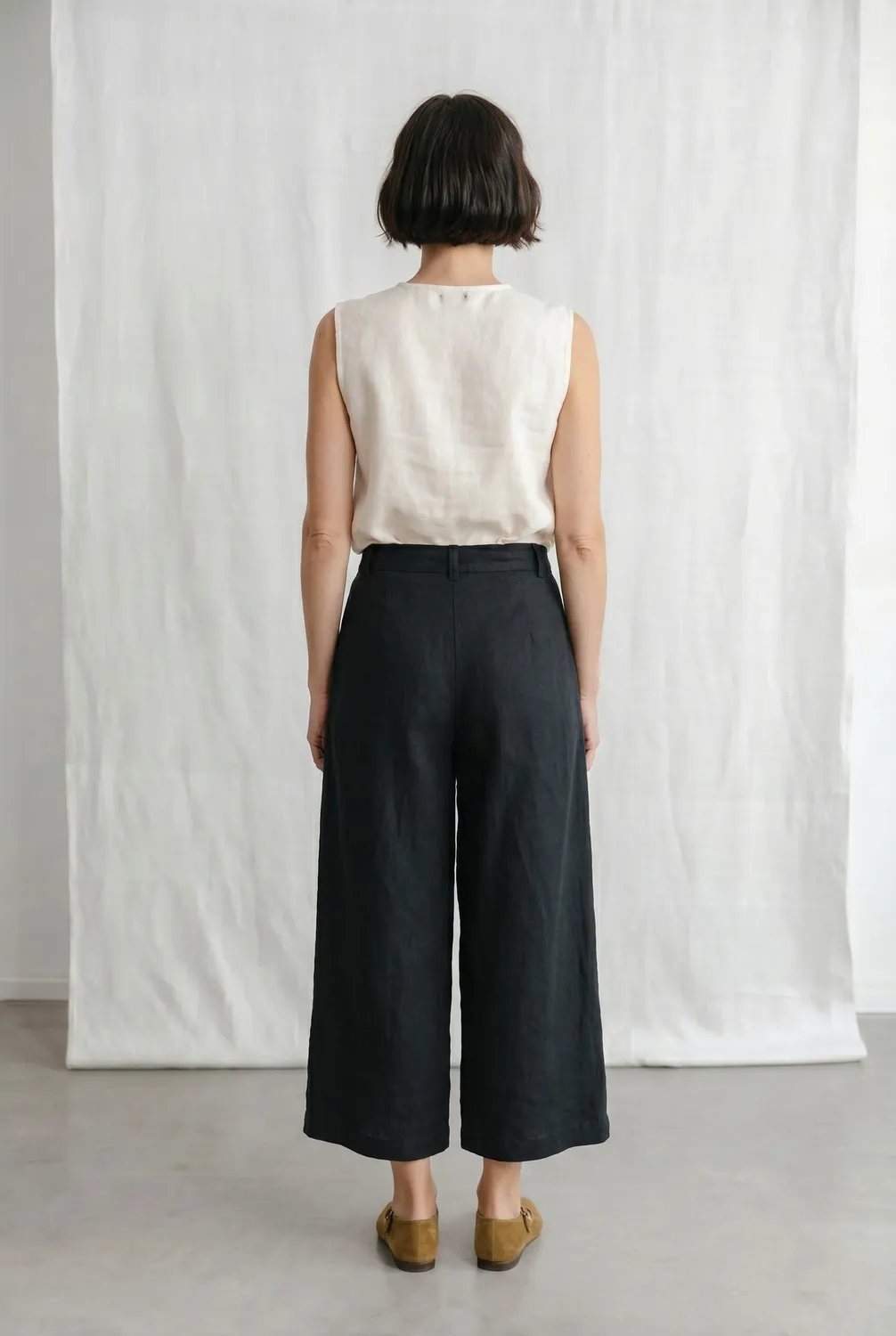 Jyoti Fair Works Awasi Black culotte canapa tencel