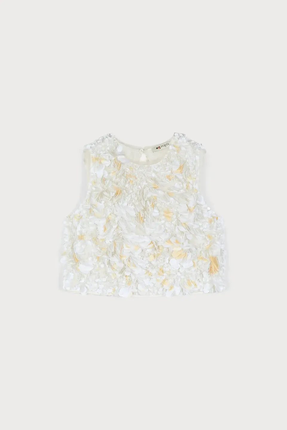 PORTS Glimmer top floreale bianco cropped