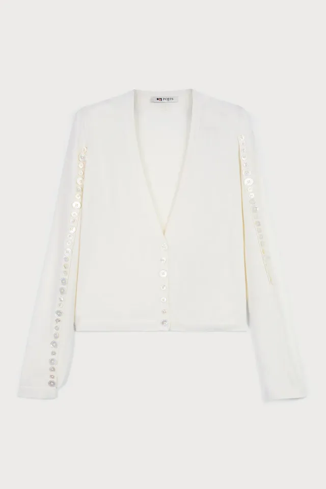 Ports 1961 PW425KFN05 Cardigan Avorio Bottoni M