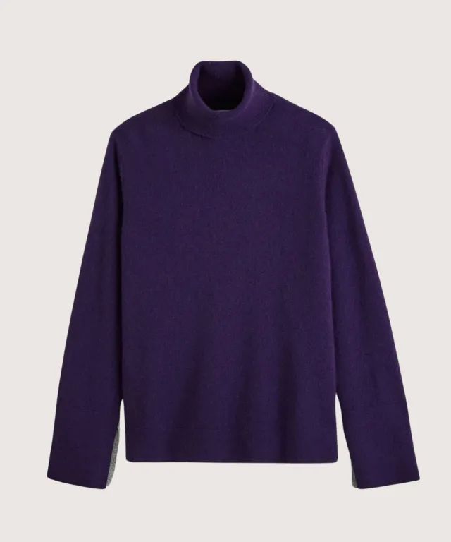 Rodier Maglione Dolcevita in Cashmere Viola Scuro