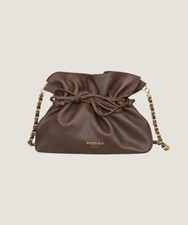 Rodier Charly borsa a mano pelle agnello marrone corteccia
