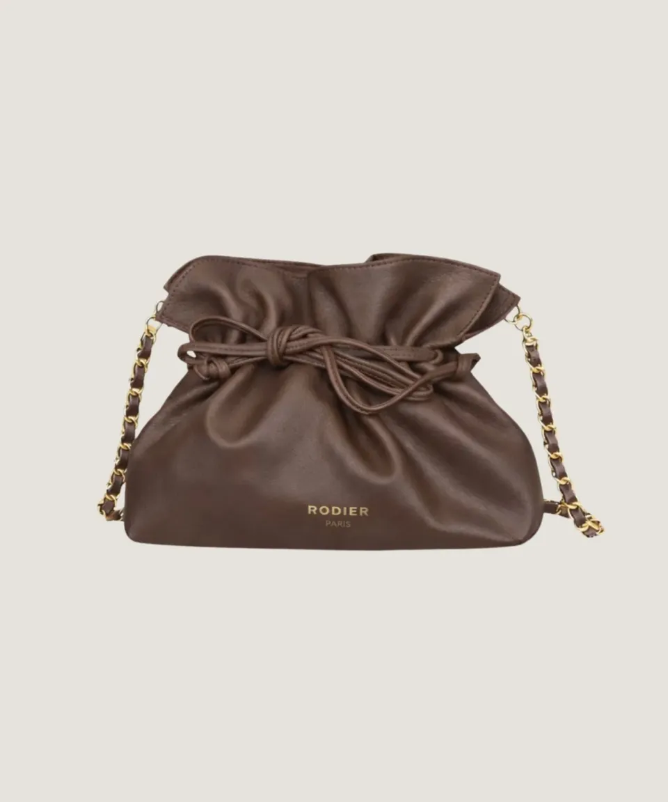Rodier Charly borsa a mano pelle agnello marrone corteccia