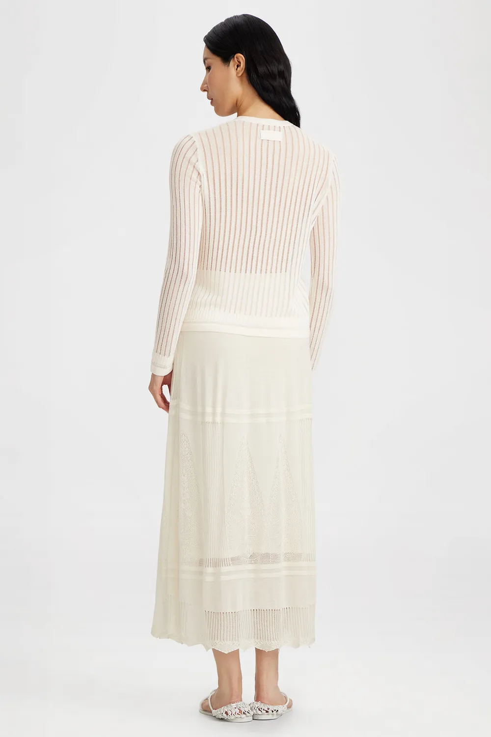 Ports 1961 PW226KFN02 Cardigan Corto Righe Bianco M