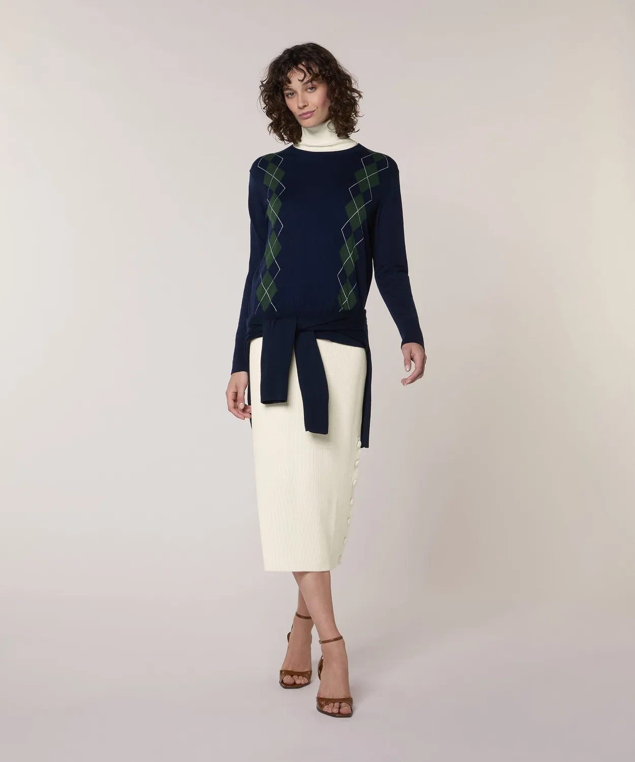 Rodier Maglione jacquard girocollo maglione blu navy L