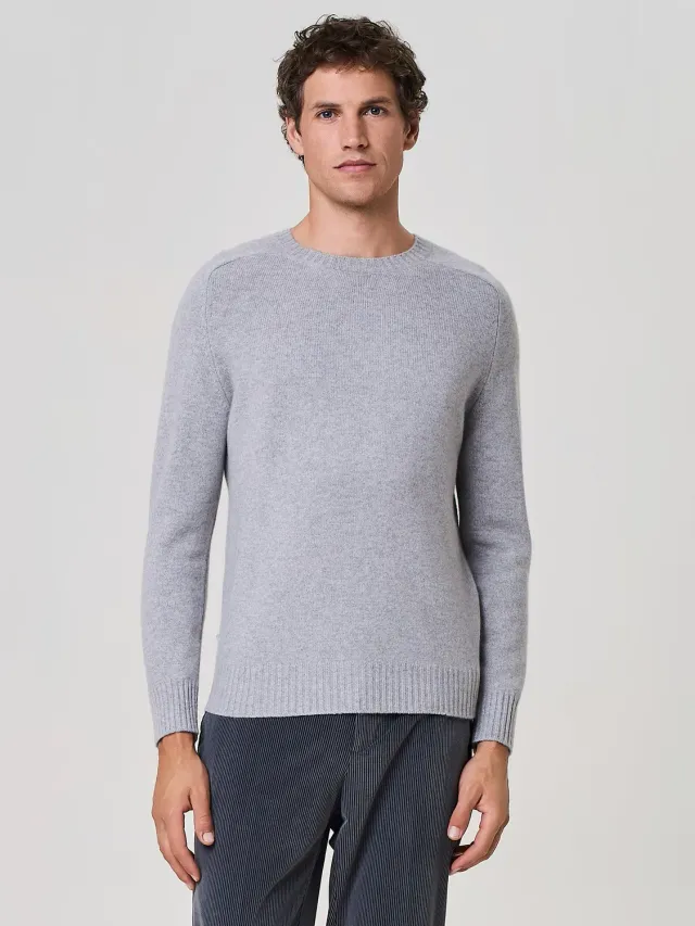 Paul Taylor Maglia Girocollo Puro Cashmere Grigio Chiaro