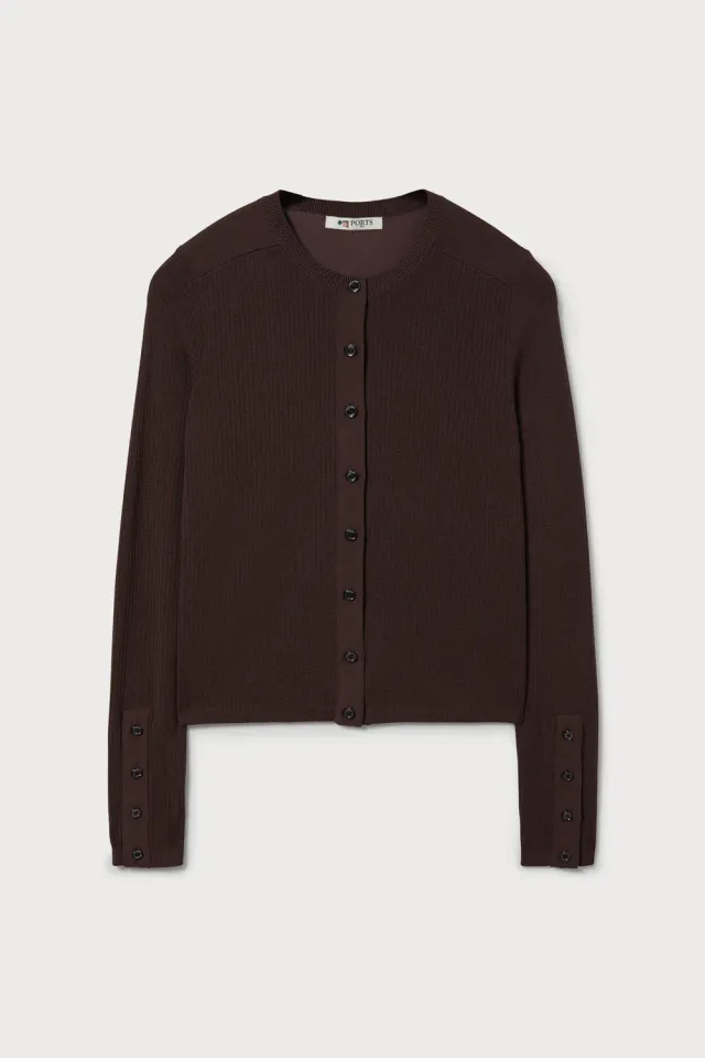 PORTS 1961 PW326KFN02 cardigan lana cioccolato S slim