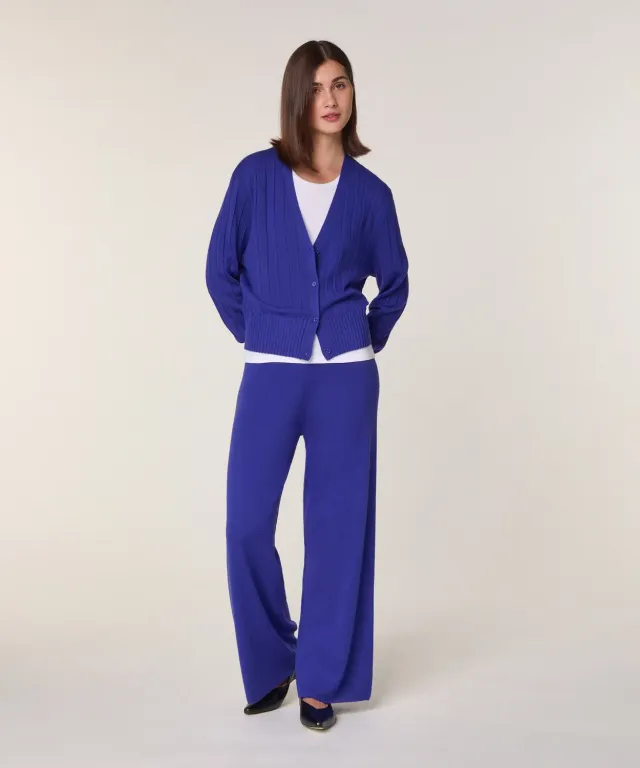 Rodier Gilet Corto Lana Merino Blu Oltremare Donna