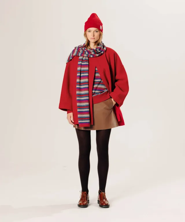 Rodier Cappotto oversize lana cotta rosso