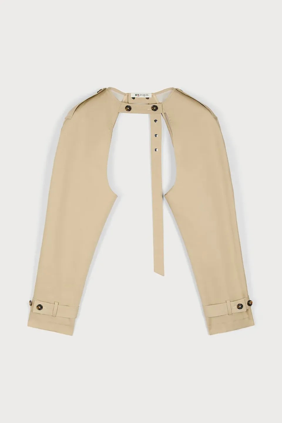 Ports Chic Buttoned giacca mantella beige cotone