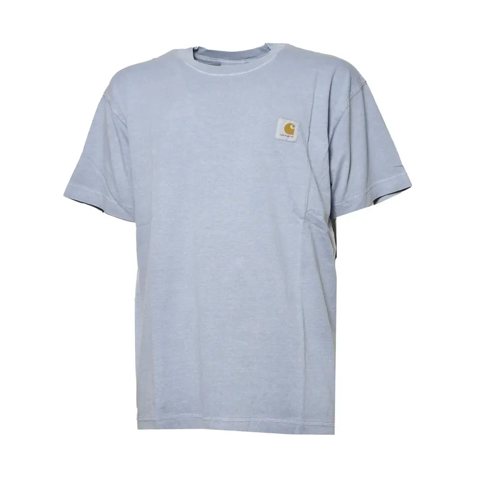 Carhartt Wip I029949 Nelson t-shirt uomo azzurra cotone