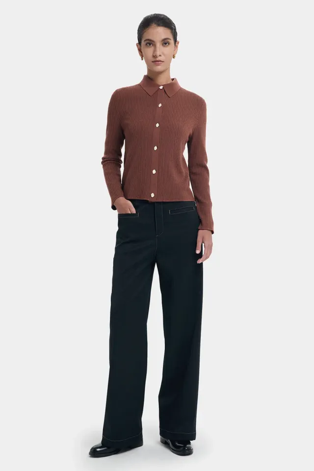 Ports Cambridge Brown Polo maglia lana marrone perle