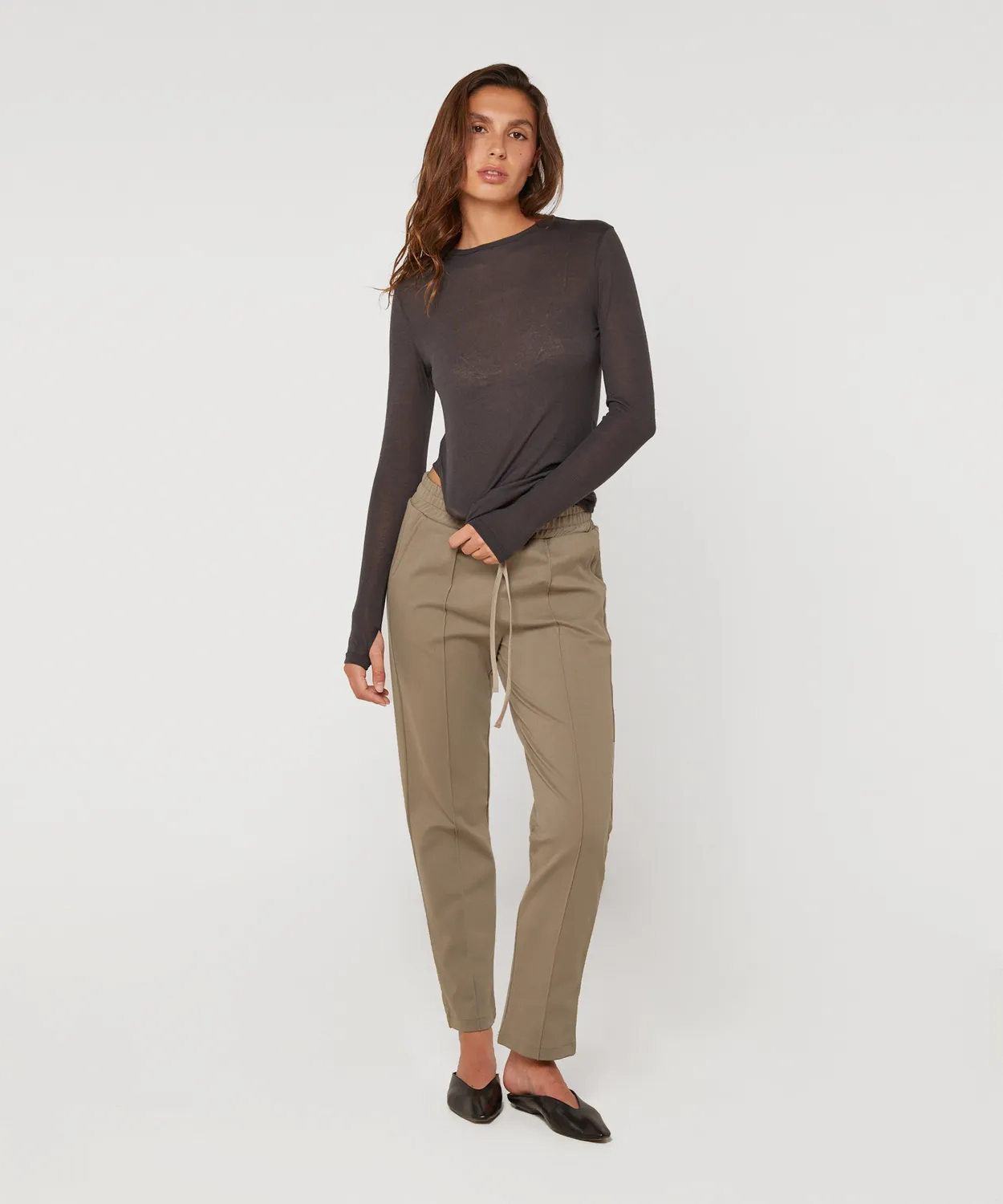 Rodier T-shirt Maniche Lunghe Antracite Maglia Fine