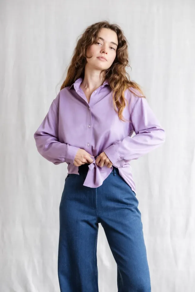 Jyoti Komali blusa modal lilla fluida