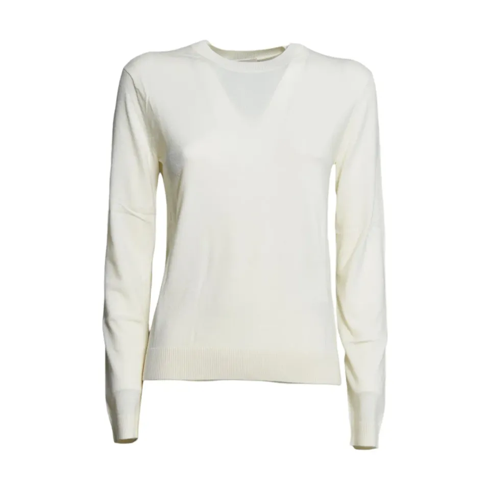 Max Mara Weekend Sicilia maglia girocollo panna in seta