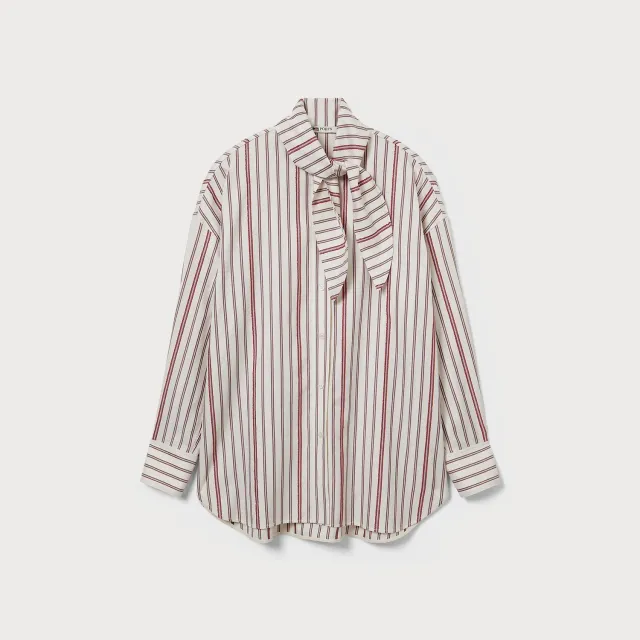 PORTS Striped Cotton camicia foulard righe cotone