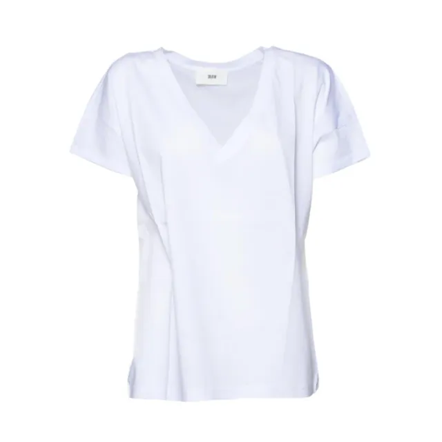 Solotre M1D0167 t-shirt bianca cotone scollo V