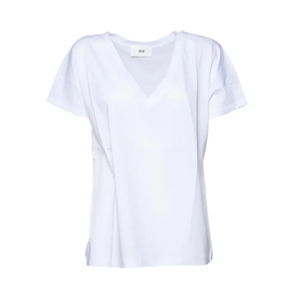 Solotre M1D0167 t-shirt bianca cotone scollo V