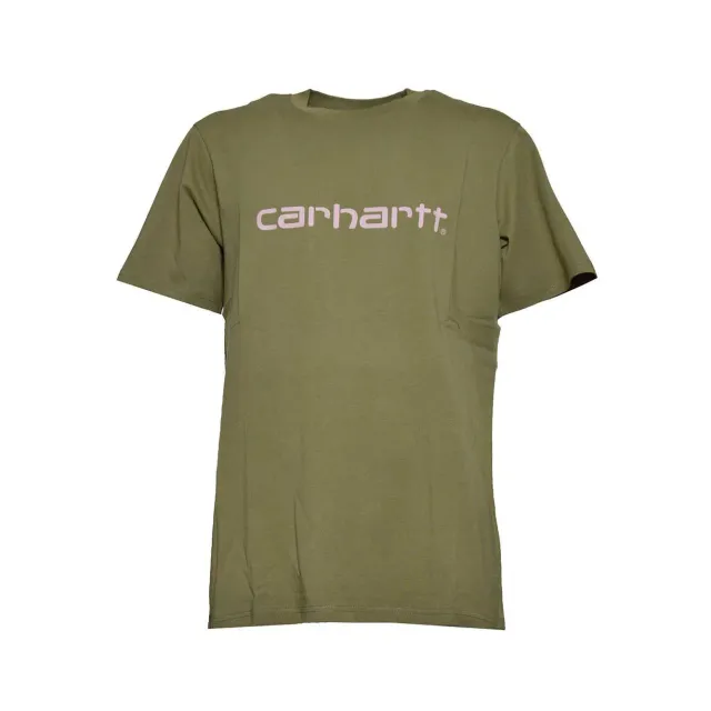 Carhartt WIP Script I031047 t-shirt verde cotone uomo
