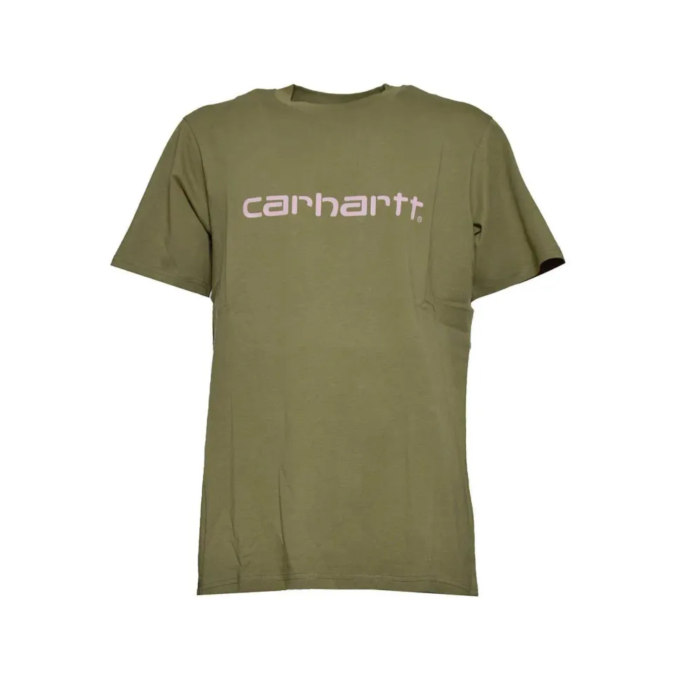 Carhartt WIP Script I031047 t-shirt verde cotone uomo