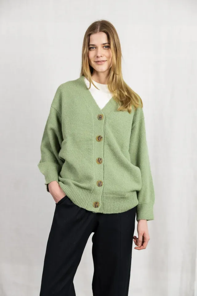 Jyoti Iquitos cardigan donna baby alpaca menta