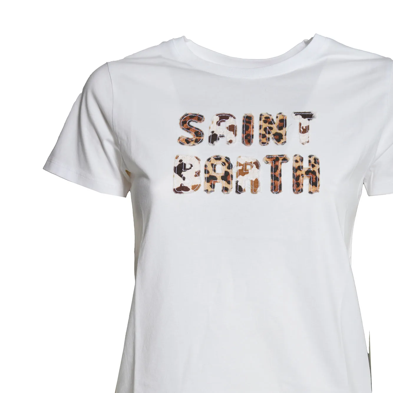 Saint Barth Elly ELLY001 T-shirt Cotone Bianco Animalier
