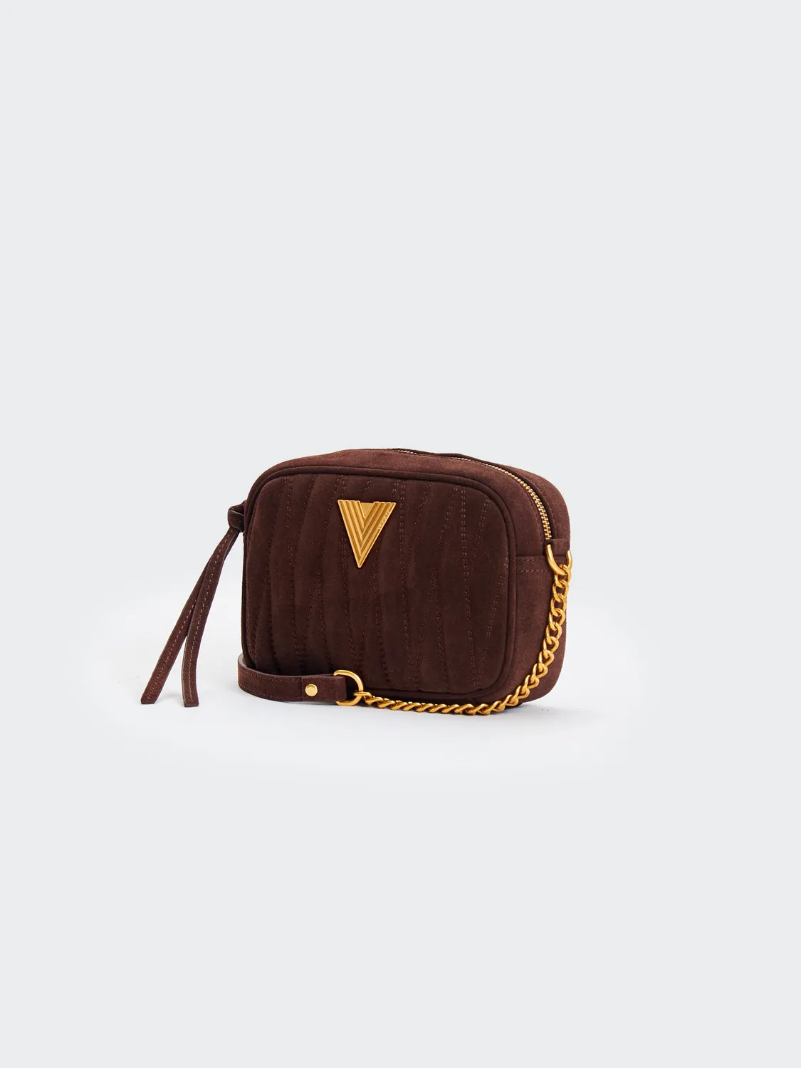 VICOLO Soho tracolla pelle moka trapuntata