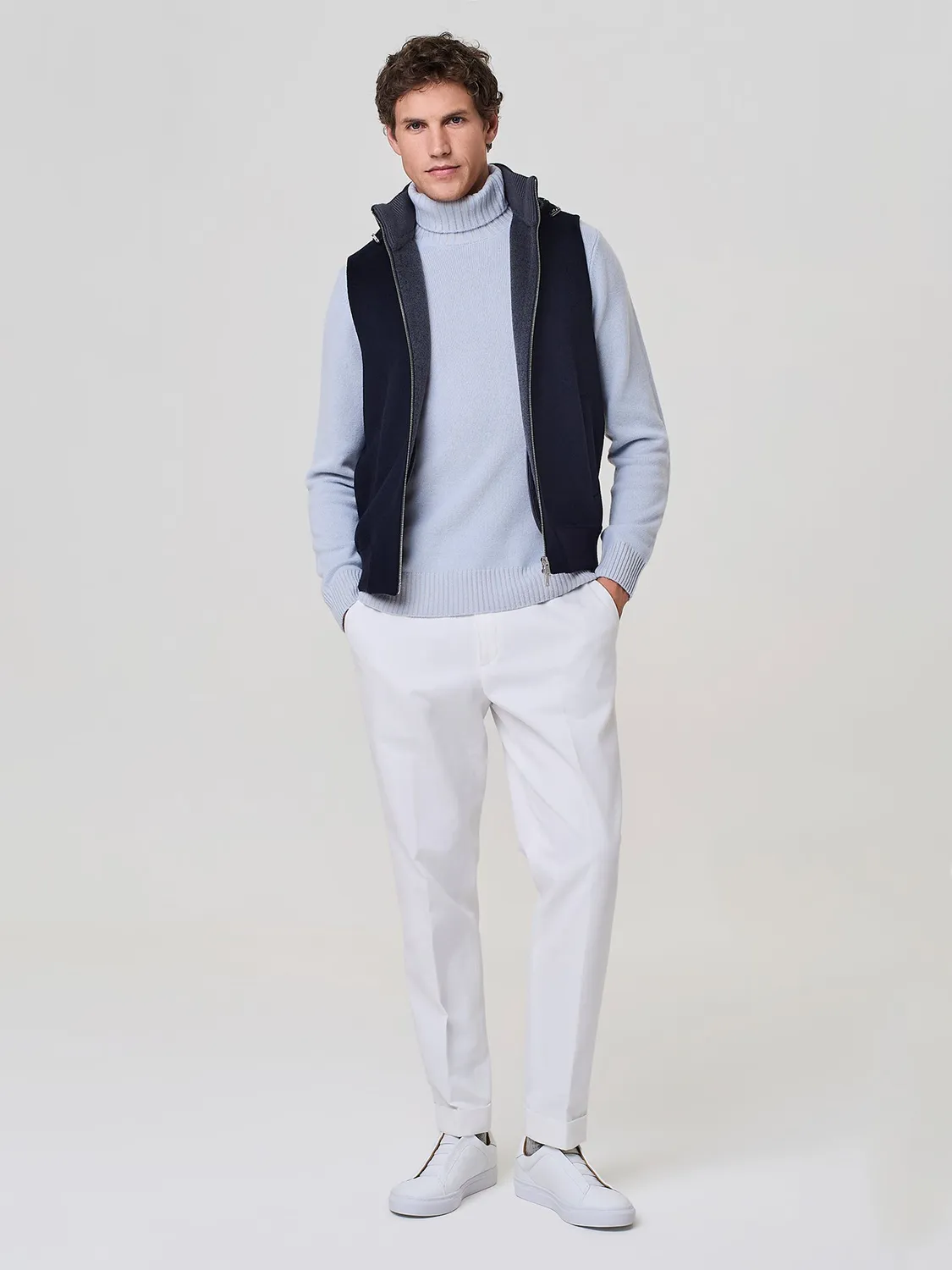 Paul Taylor smanicato no-stitching cappuccio blu