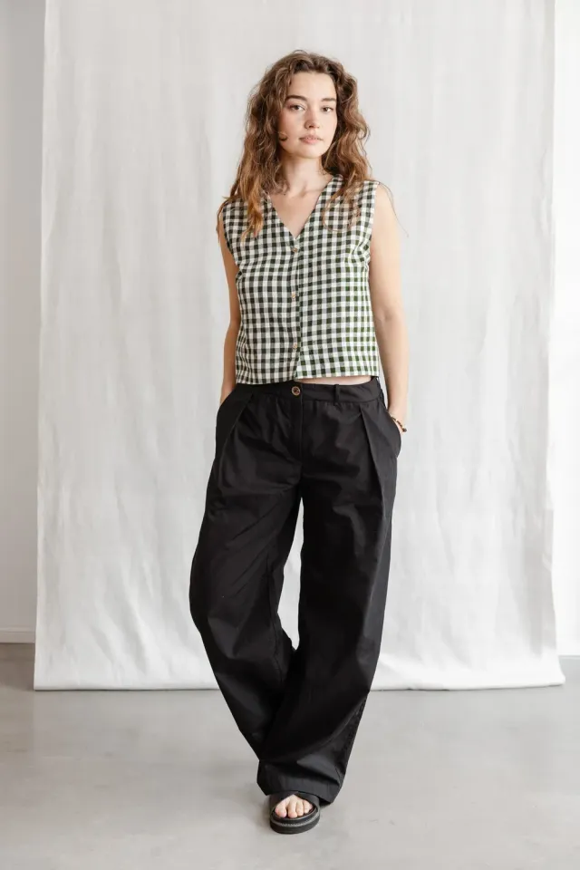 Jyoti Meghana Black pantaloni cotone neri 34