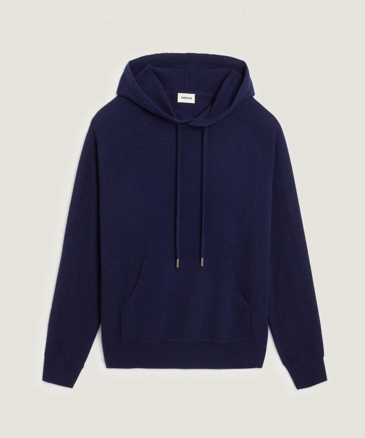 Rodier maglione cappuccio cashmere blu navy 2 fili