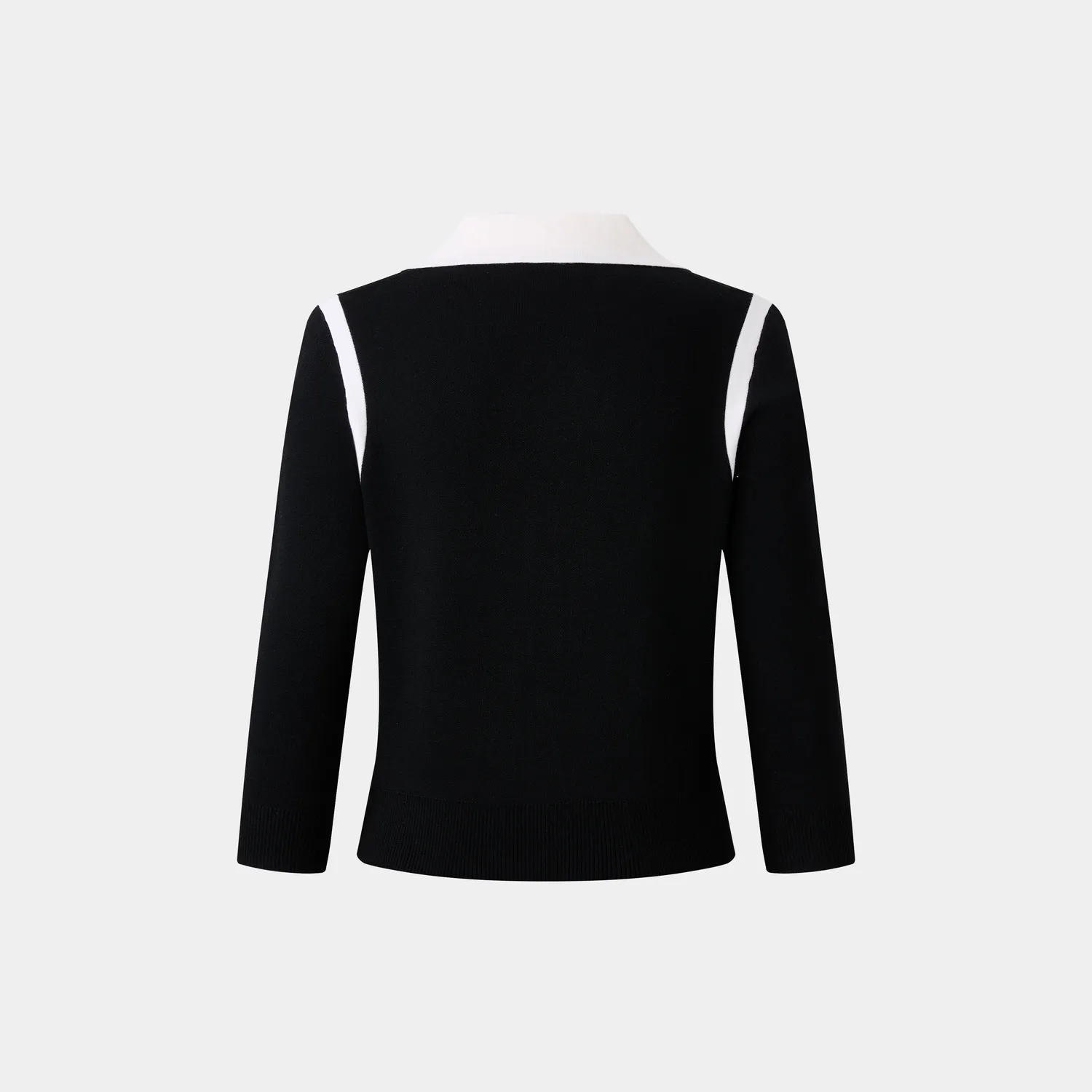 Ports cardigan polo nero retrò scollo polo