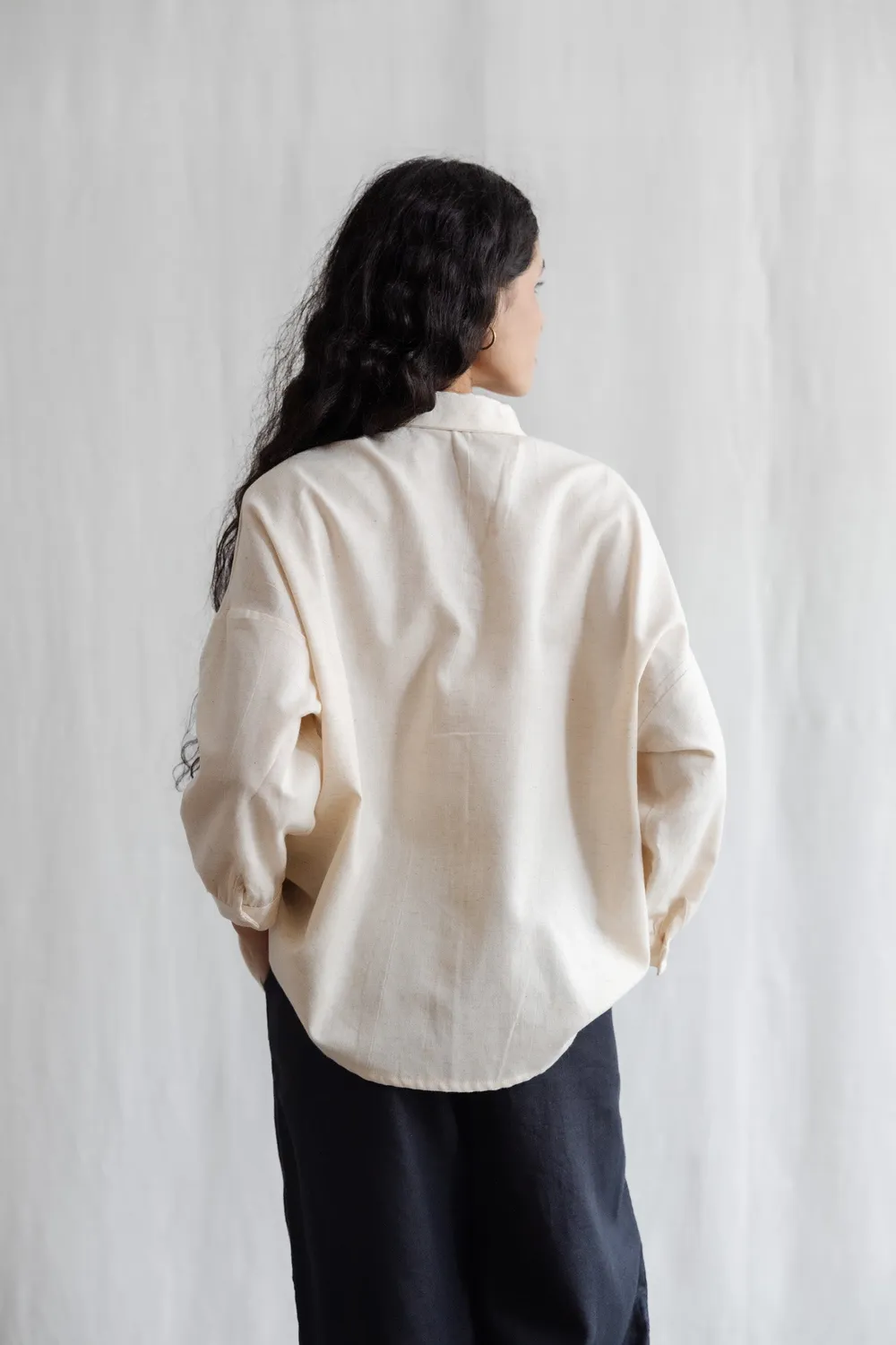 Jyoti Fair Works Mayank blusa crema lino cotone naturale