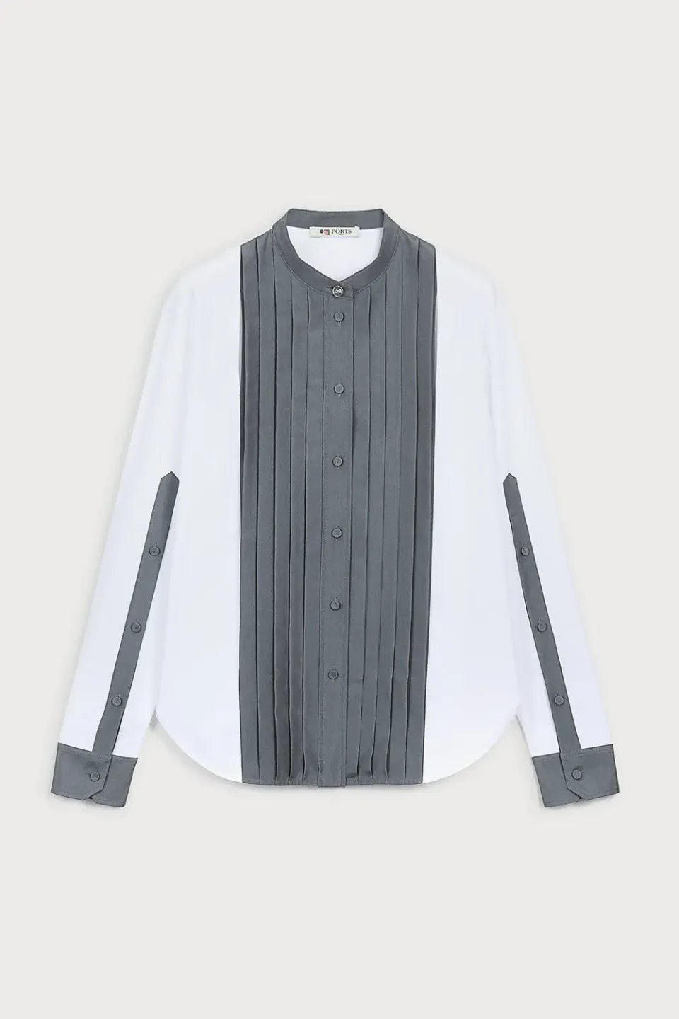 PORTS 1961 Front Pleated blusa bianca plissettata