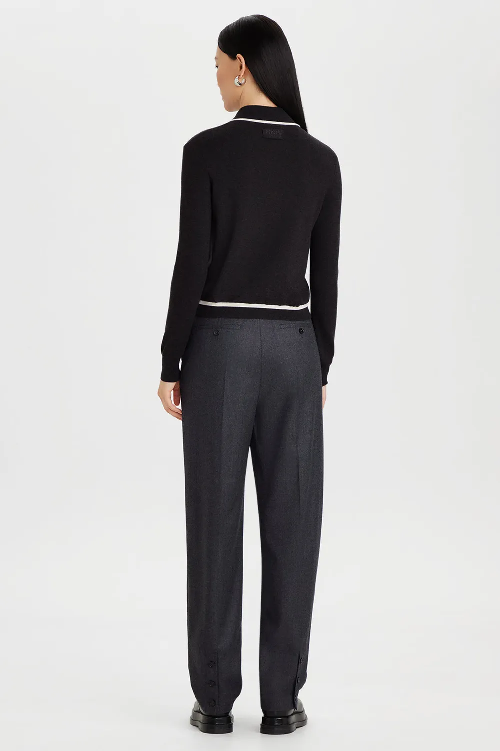 PORTS Lyocell Cashmere cardigan mel grey bottoni