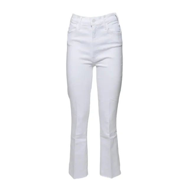 Mother The Hustler Ankle Fray 1117753 jeans bianchi elasticizzati