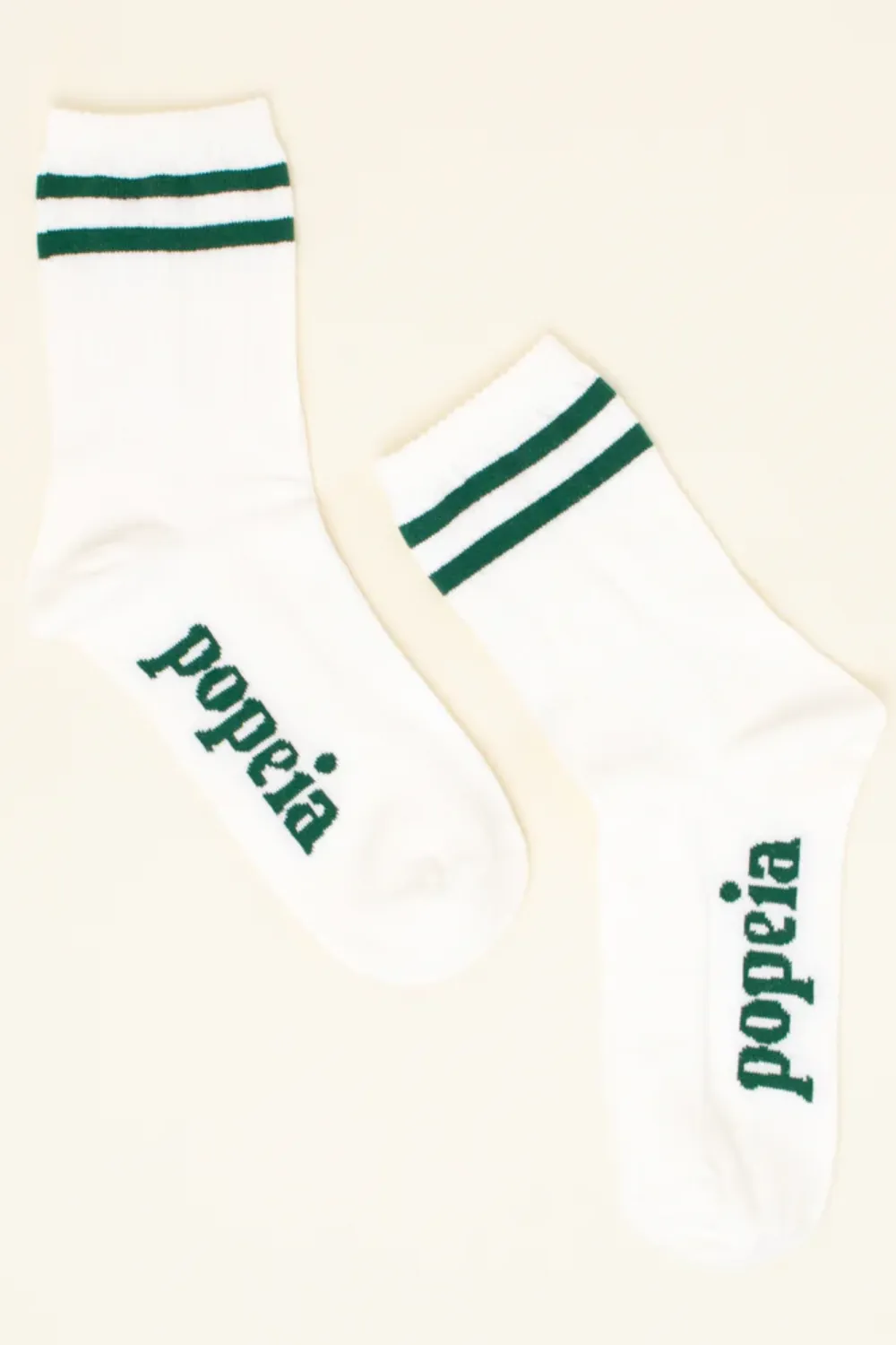 Popeia The Sporty Green Stripes calze cotone verde 35-46