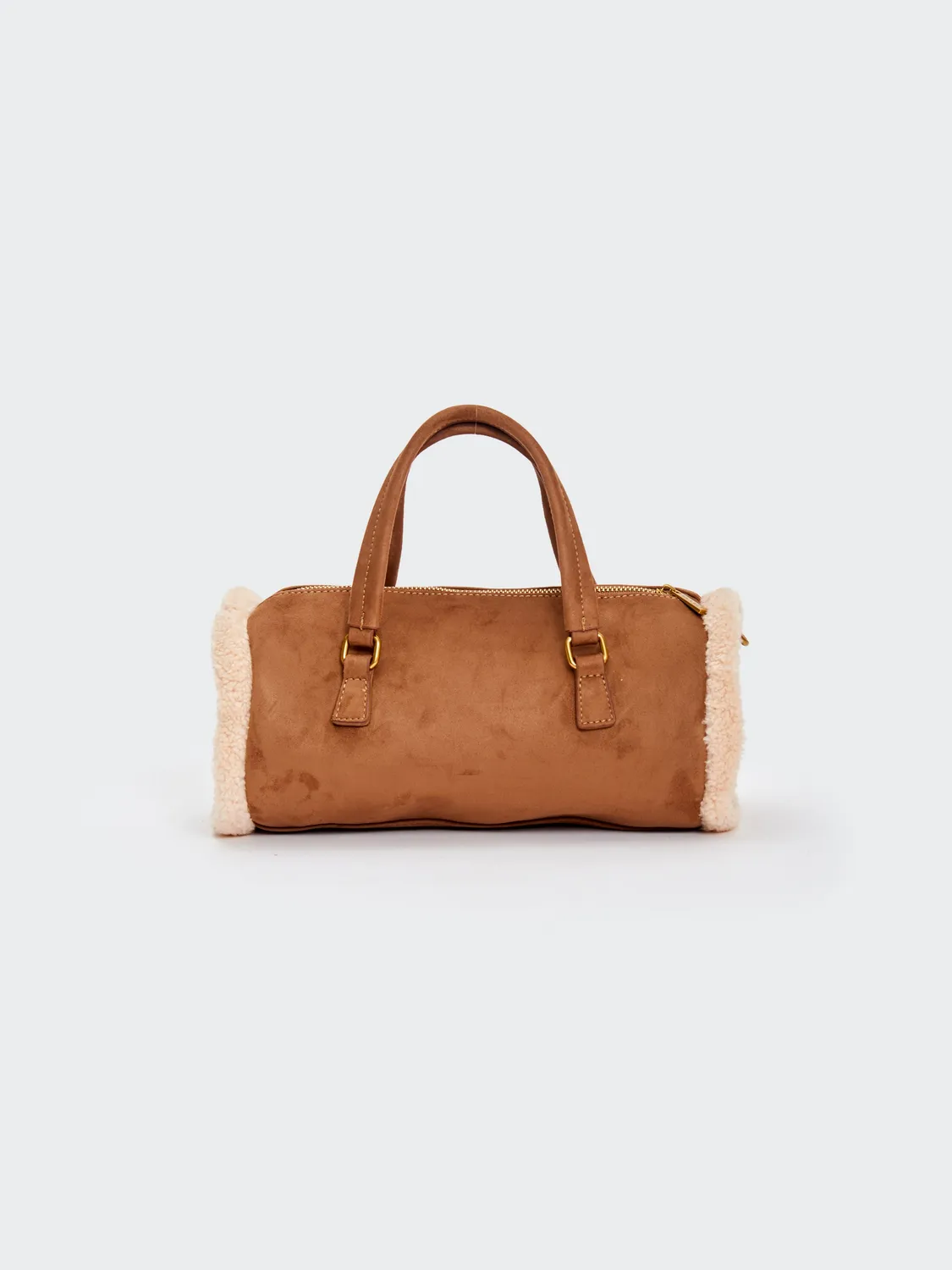 Vicolo Lumi Barrel borsa eco suede beige