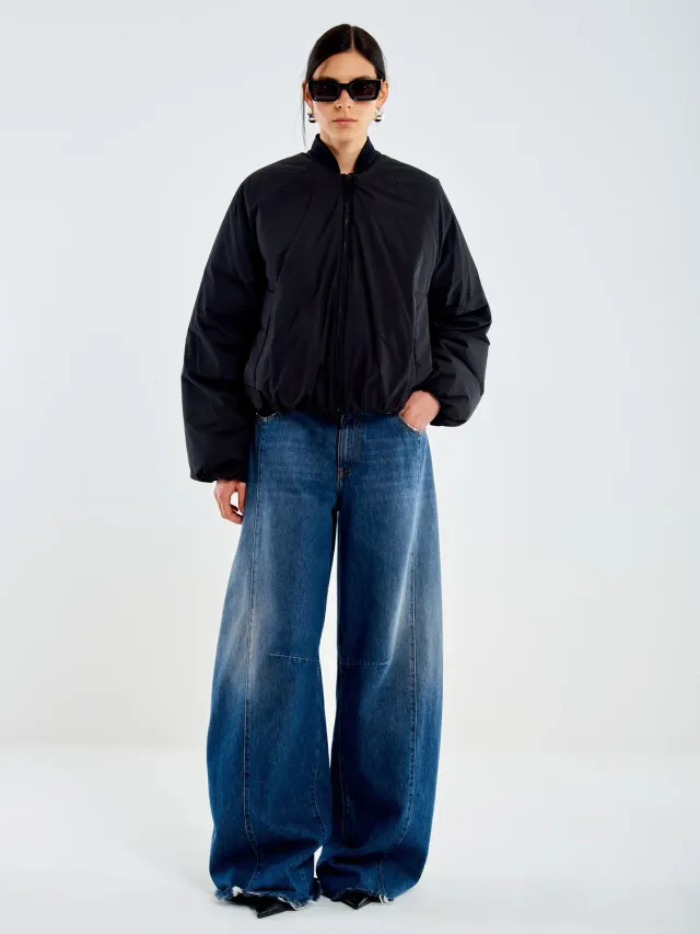 Vicolo Bomber Corto giacca nero misto lana