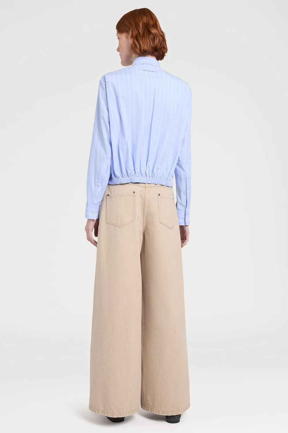 Ports 1961 PW126HLS09 camicia cropped gessata