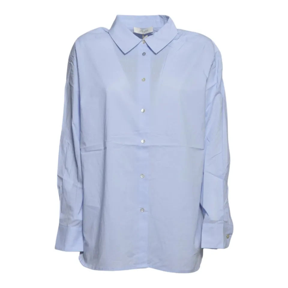 JcSophie P5043 Peaches camicia azzurra stampa pesche