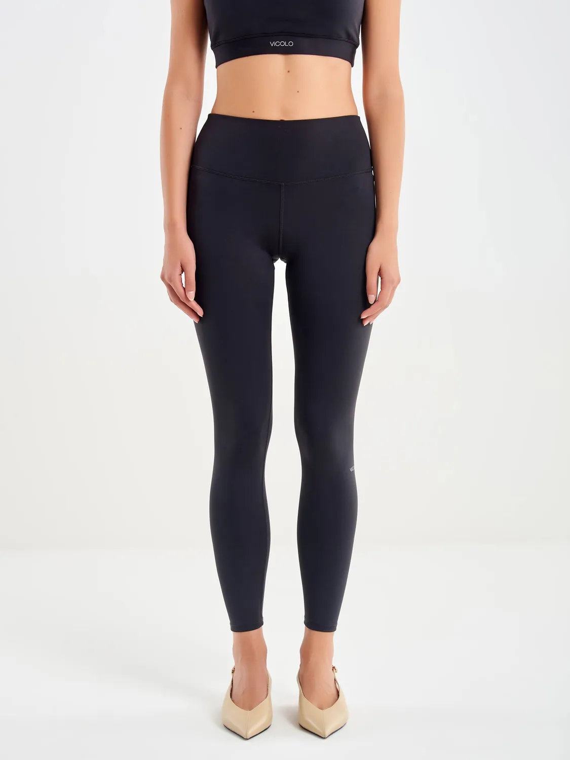 Vicolo Leggings Tecnico Nero Modellante Taglia S