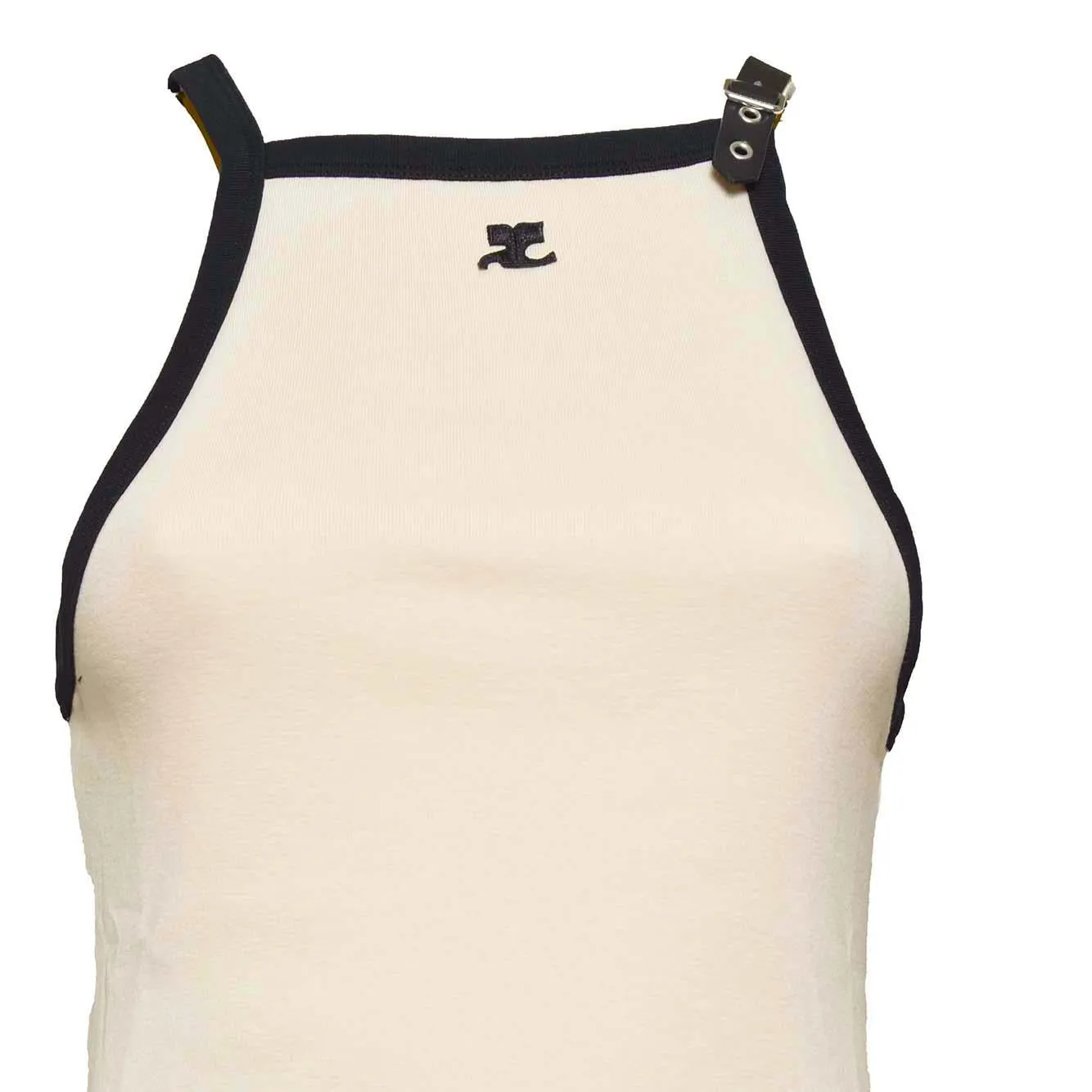 Courregès 124JDE067JS0070 canotta beige cotone slim