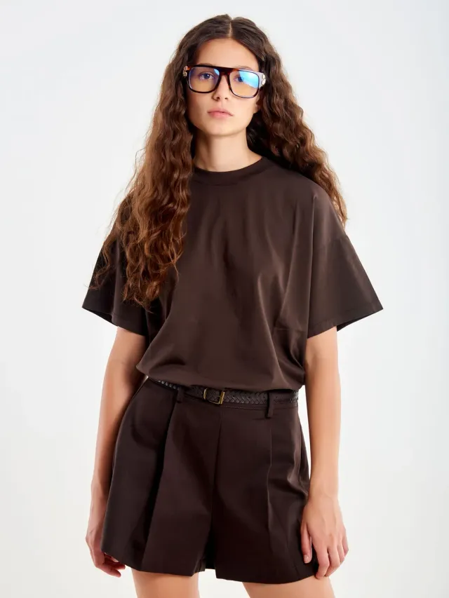 VICOLO T-Shirt Over t-shirt moro taglia unica cotone
