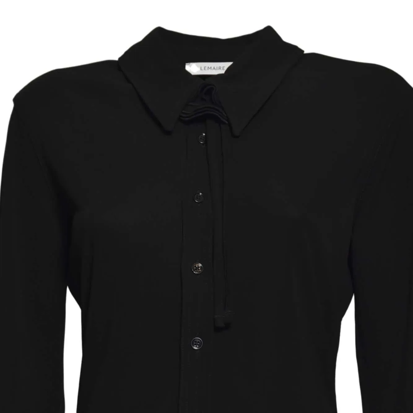 Lemaire SH1196LJ1040 soft fitted shirt camicia nera viscosa