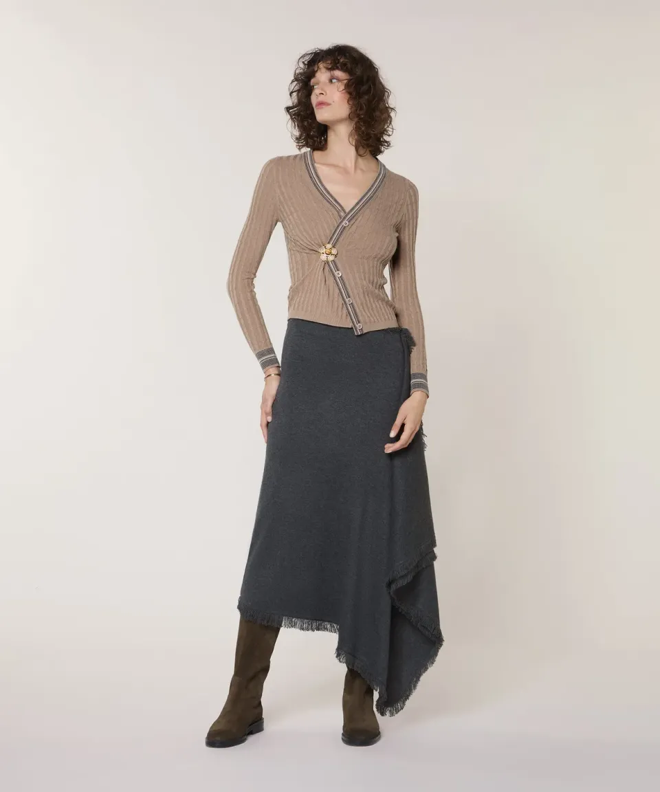 Rodier Gonna portafoglio maglia grigio scuro