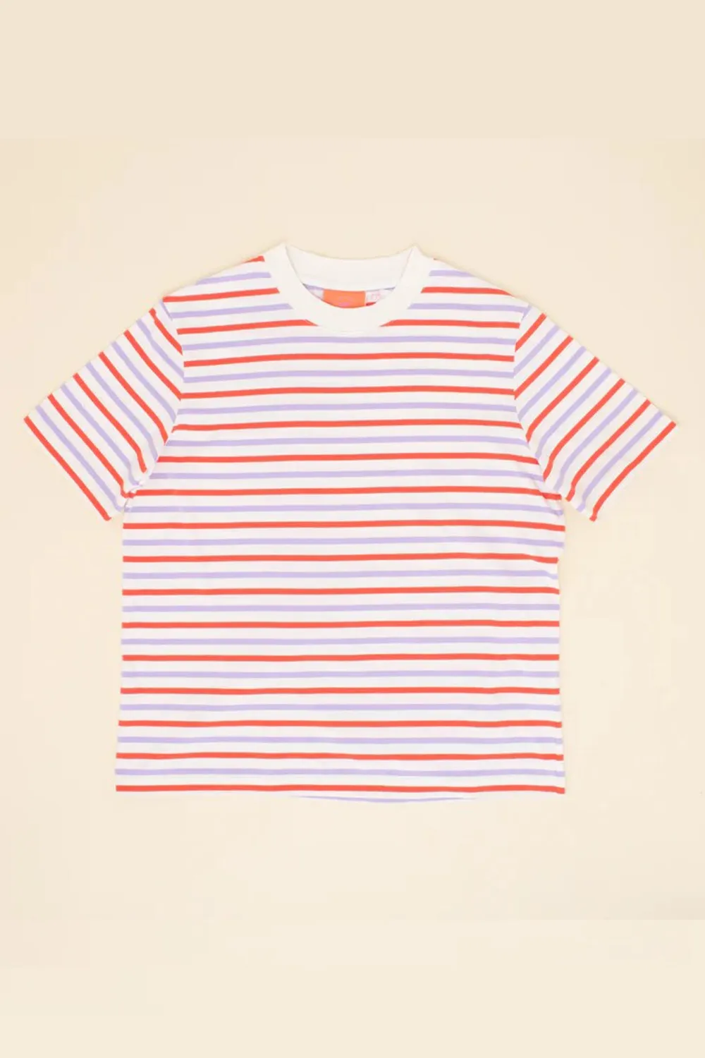 Jyoti Popeia t-shirt cotone righe rosso viola bianco