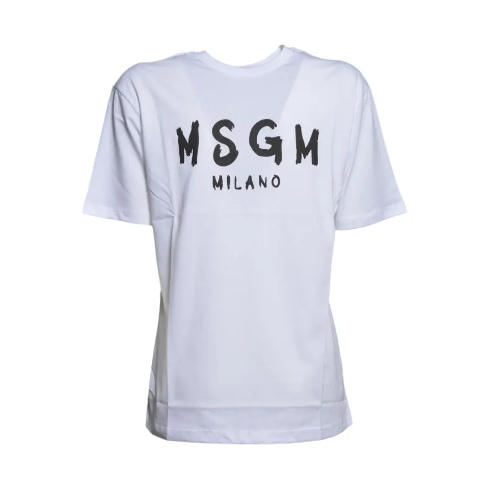 MSGM Junior F6MSJUTH010 t-shirt bambino bianco cotone