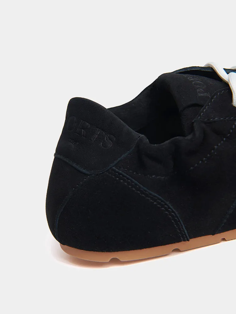 Ports sneakers basse nere in camoscio con suola gum