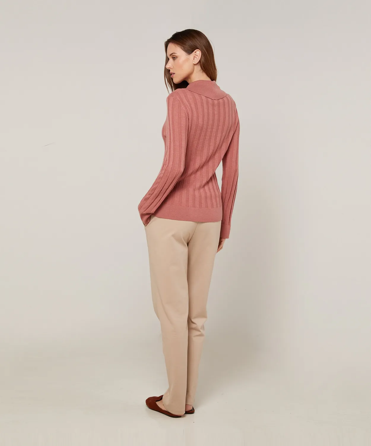 Rodier Maglione Calzino Collo Polo maglione bois de rose